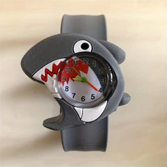 Cartoon Round Dial Watch With Clap Ring For Boys Girls