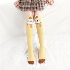 Girl's Bowknot Animal Pattern Knee High Socks