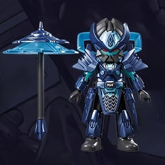 Mecha Warrior Splicing Statue with Weapons