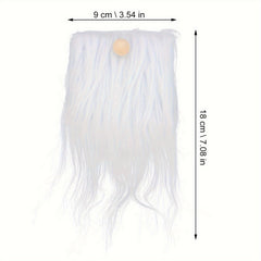 12pcs Faux Fur Costume Beard & Wooden Ball Crafts Dwarf Doll Accessories