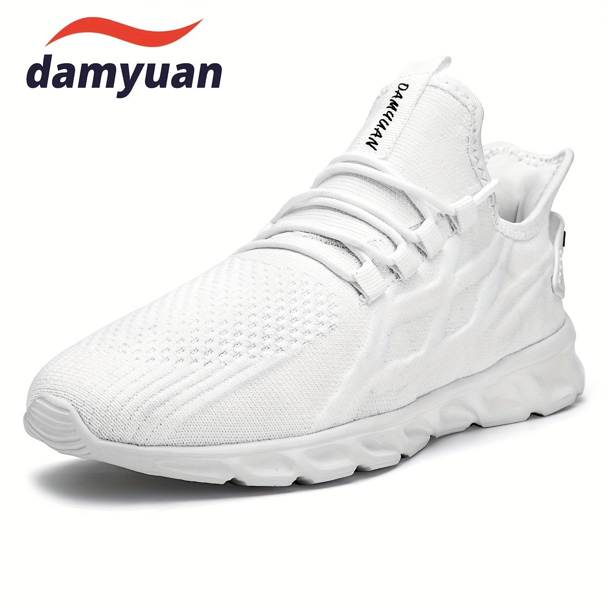 Men's Lace Up Knit Sneakers Breathable Outdoor Walking Shoes