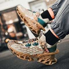 Men's Mesh Breathable Lace Up Sock Blade Shoes