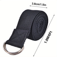 6-8 Ft Yoga Strap Adjustable D Ring Buckle Cotton Yoga Belt