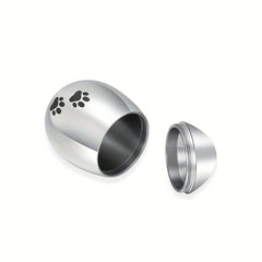 Paw Print Egg Shaped Ash Urn Necklace