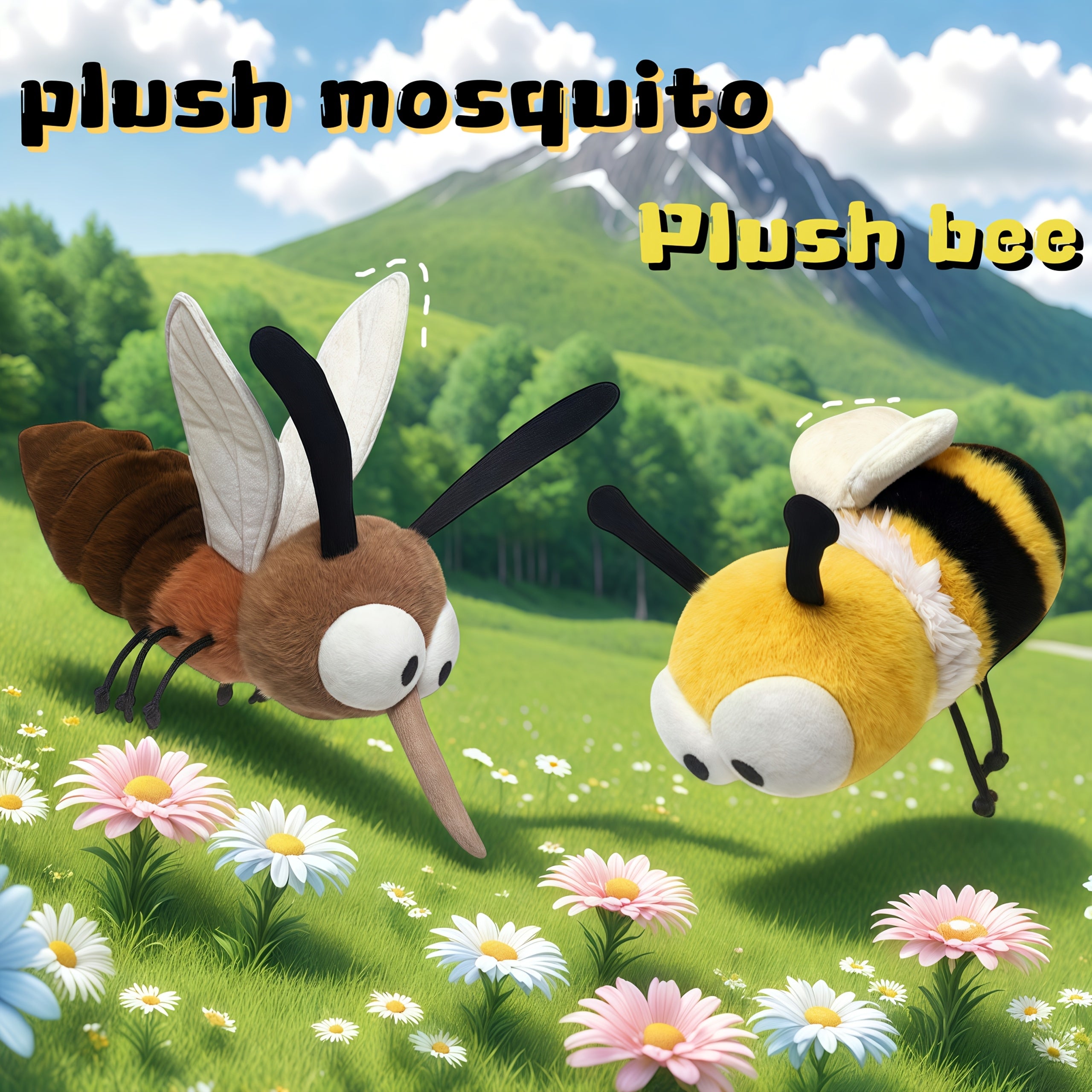 Mosquito and Bee Plush Stuffed Animals Gift Set