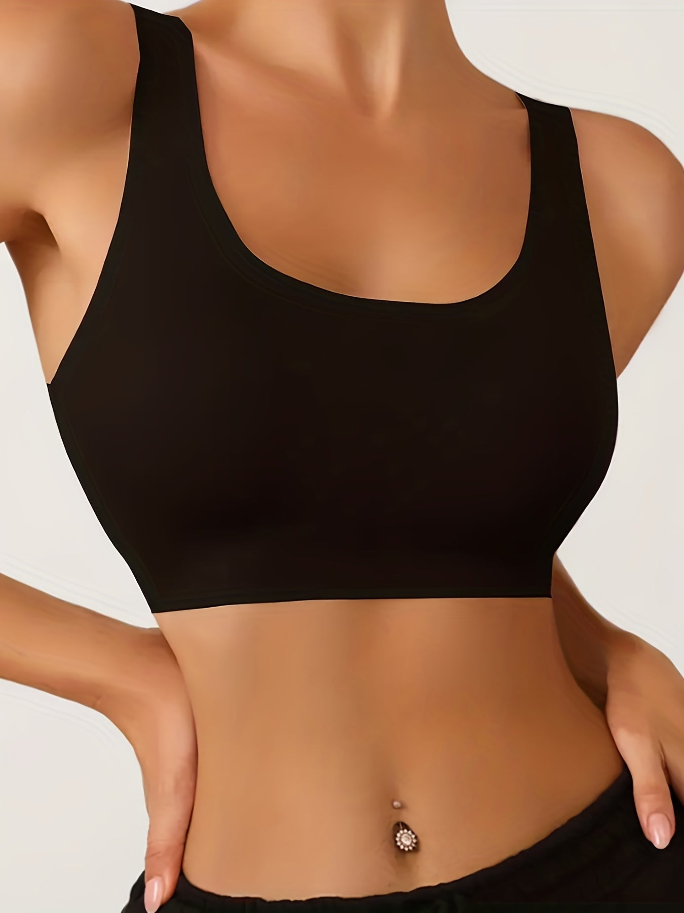Solid Sport Cami Bra No Underwire Fitness Bra Women's Lingerie