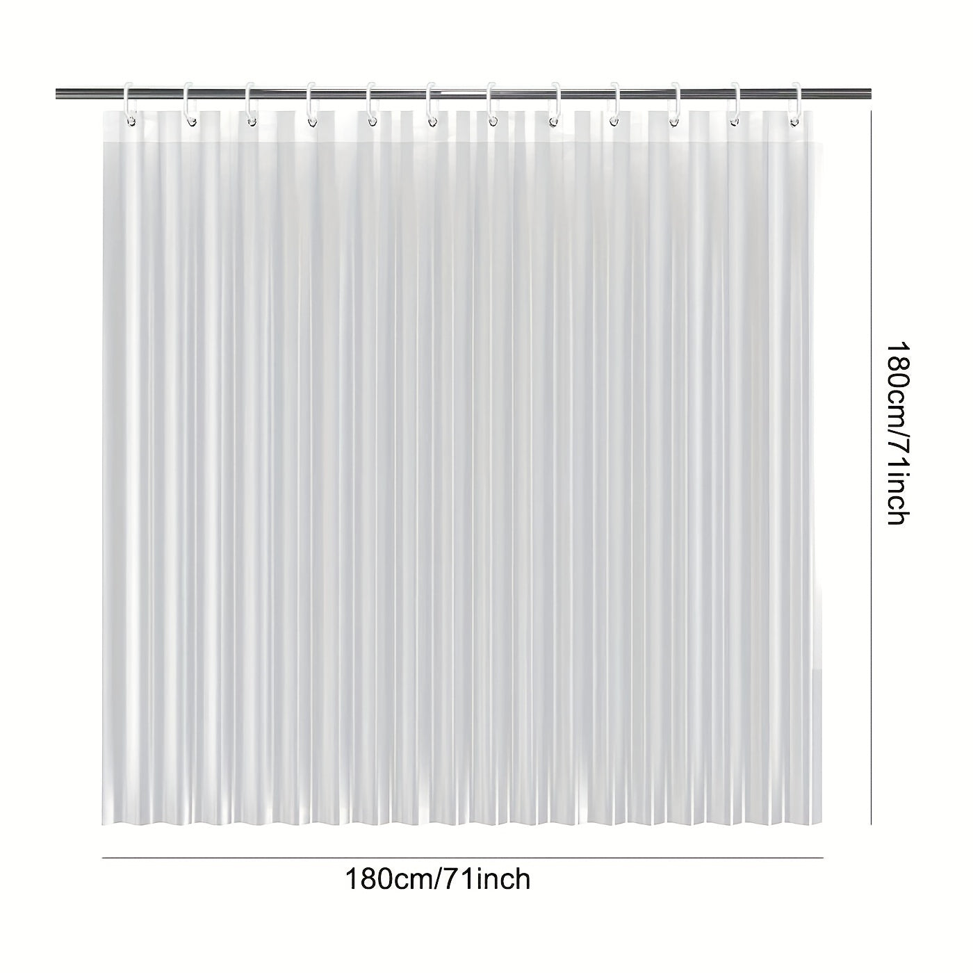 PEVA 8G Shower Curtain Liner 180x180 Clear Heavy Duty Waterproof