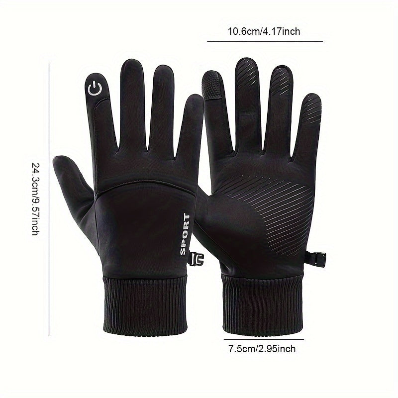 Winter Velvet Warm Touch Screen Gloves Non-slip Cycling Mountaineering Skiing