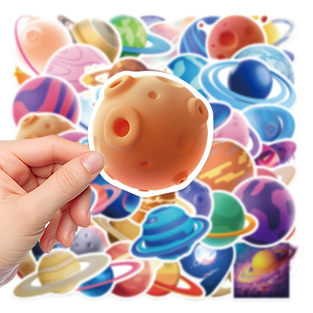 50pcs Small Planet Graffiti Stickers Laptop Luggage Waterproof S