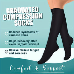 Copper Compression Socks for Women & Men 10-20 mmHg Knee High Support