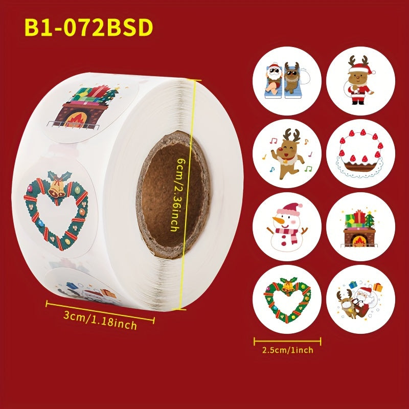 500pcs Cartoon Christmas Gift Stickers Self-adhesive for Various Surfaces