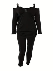 Sexy Cold Shoulder Top & Leggings Set