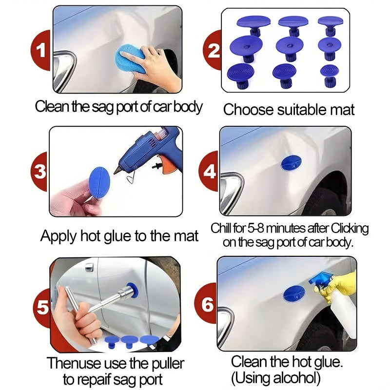 Car Dent Repair Tool Set Sheet Metal Slide Suction Cup Puller Kit