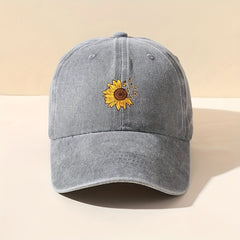 Unisex Sunflower Butterfly Baseball Cap Adjustable Outdoor Sport Hat