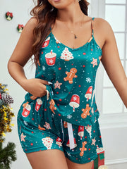Christmas Pajamas Set Women's Cami Top & Shorts