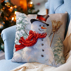 Christmas Pillow Covers Snowmen Christmas Tree Cushion Cover