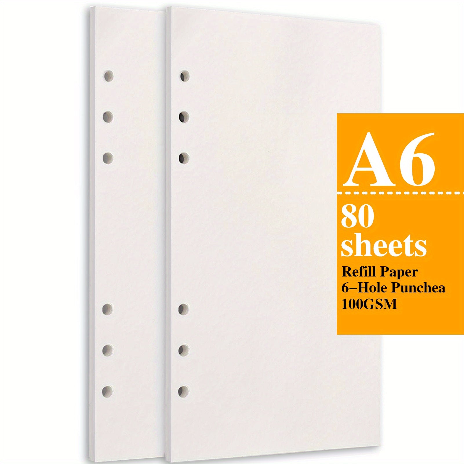 A6 Filler Paper 80 Sheets 160 Pages Blank Loose Leaf Refills