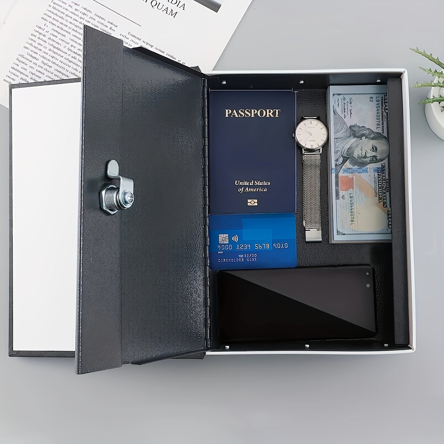 English Dictionary Money Box with Keylock - Hidden Safe Storage