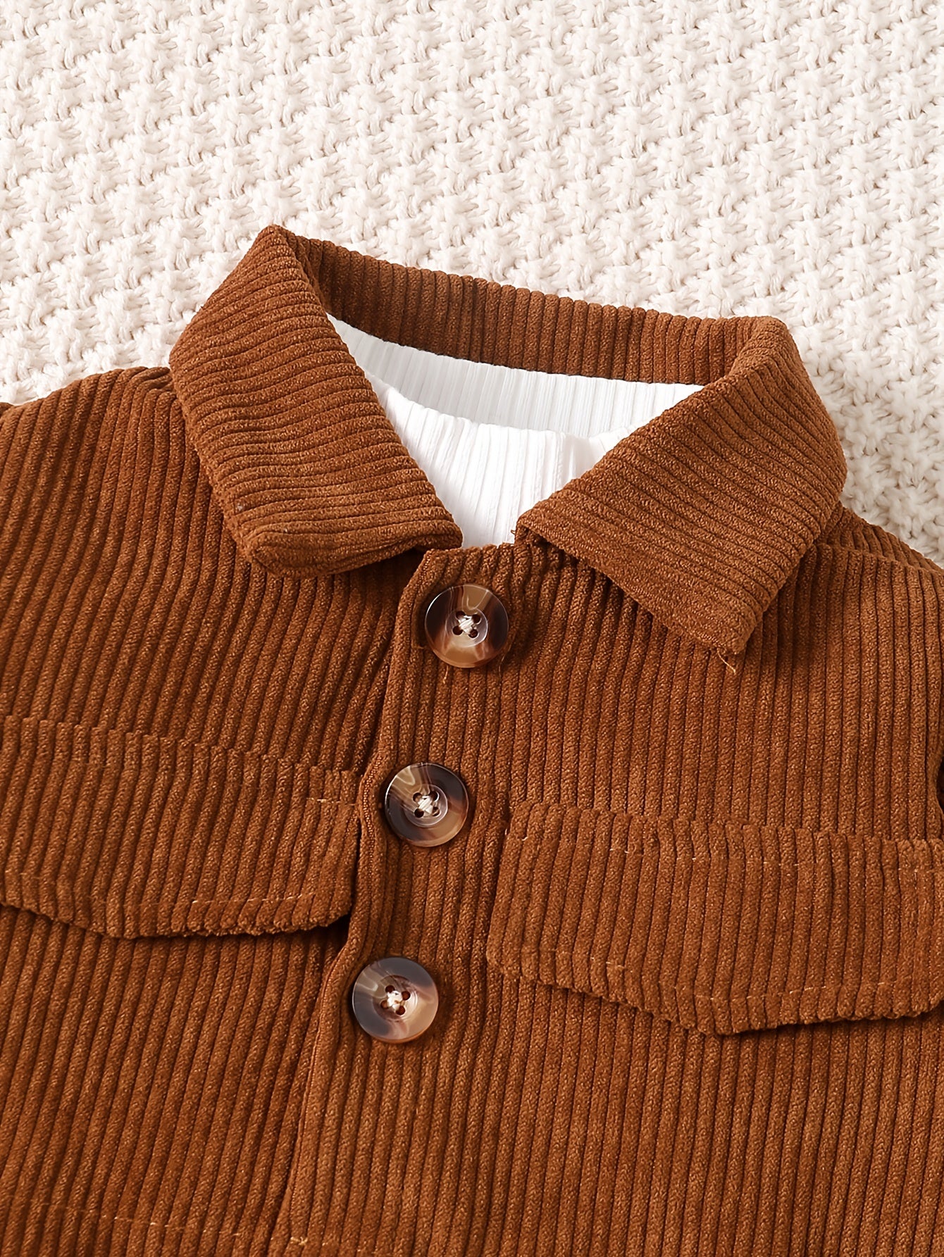 Baby Girls Corduroy Coat & Dress Set Fall Winter Outwear 2pcs