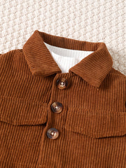 Baby Girls Corduroy Coat & Dress Set Fall Winter Outwear 2pcs