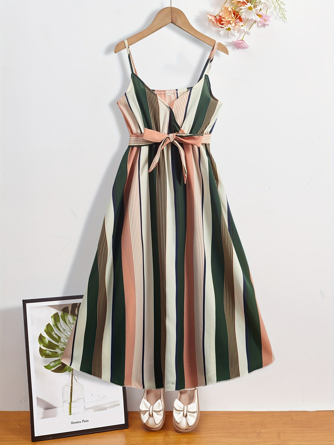 Girls Striped Sleeveless Summer Dress For Kids