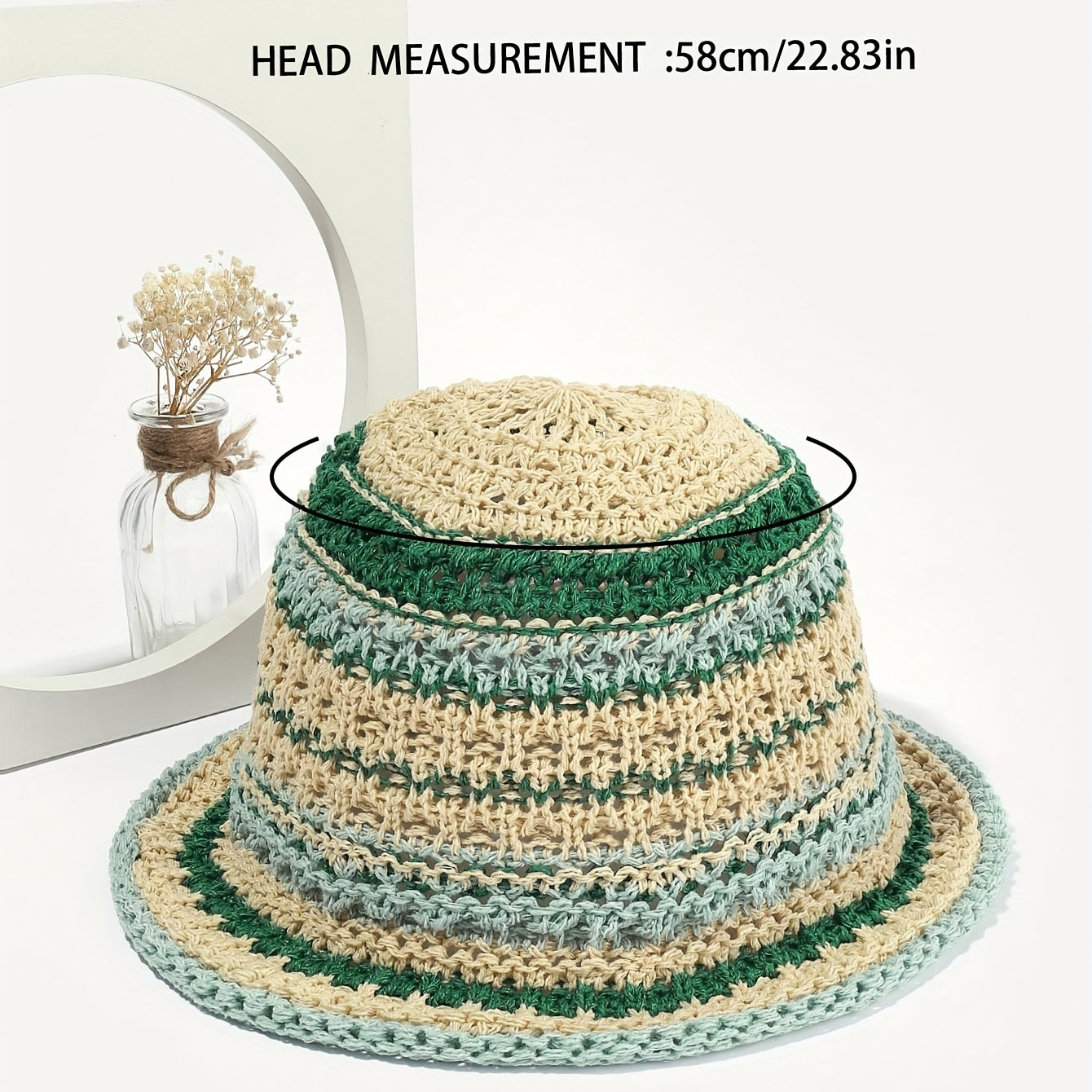 Crochet Bucket Hat Lightweight Casual Sun Hat for Women