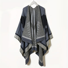 Vintage Jacquard Large Shawl Cashmere Cape Scarf Blanket Poncho