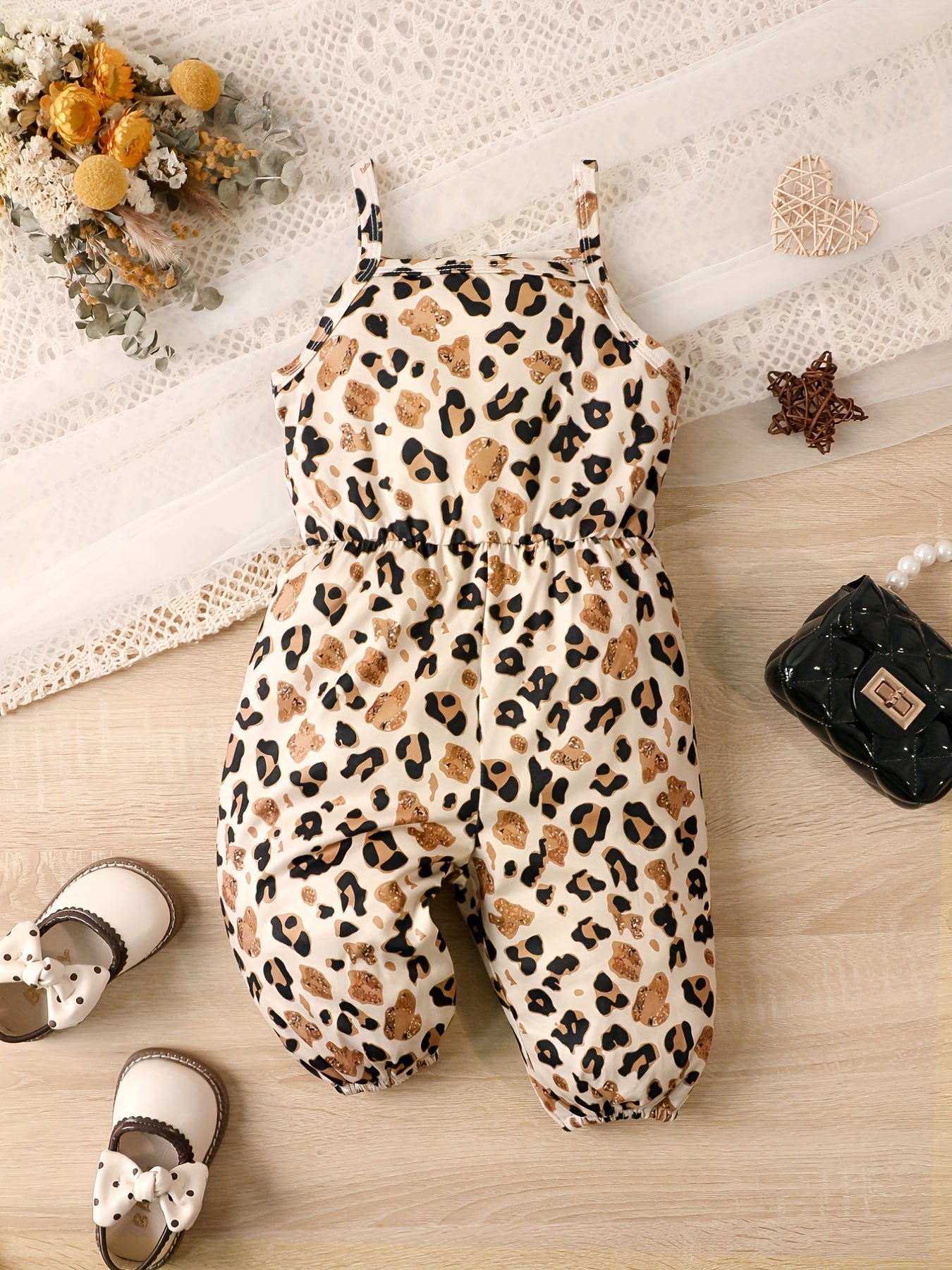 Leopard Graphic Romper for Baby Girls
