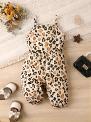 Leopard Graphic Romper for Baby Girls