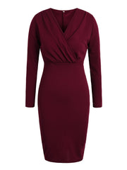 Sexy Split Long Sleeve Bodycon Party Dress Women's Clothing