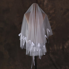 Bridal Veil with Bow Accents Sleeveless & Sophisticated