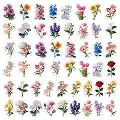 Elegant Blooming Flower Language Stickers: Perfect for Scrapbooks, Cars, Bic