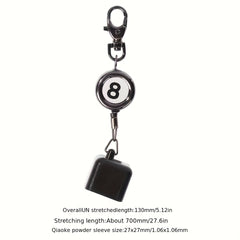 Portable Retractable Billiards Snooker Pool Cue Chalk Holder Clips Keys Chain