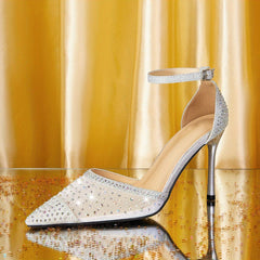 Rhinestone Stiletto Heels Point Toe Wedding Shoes