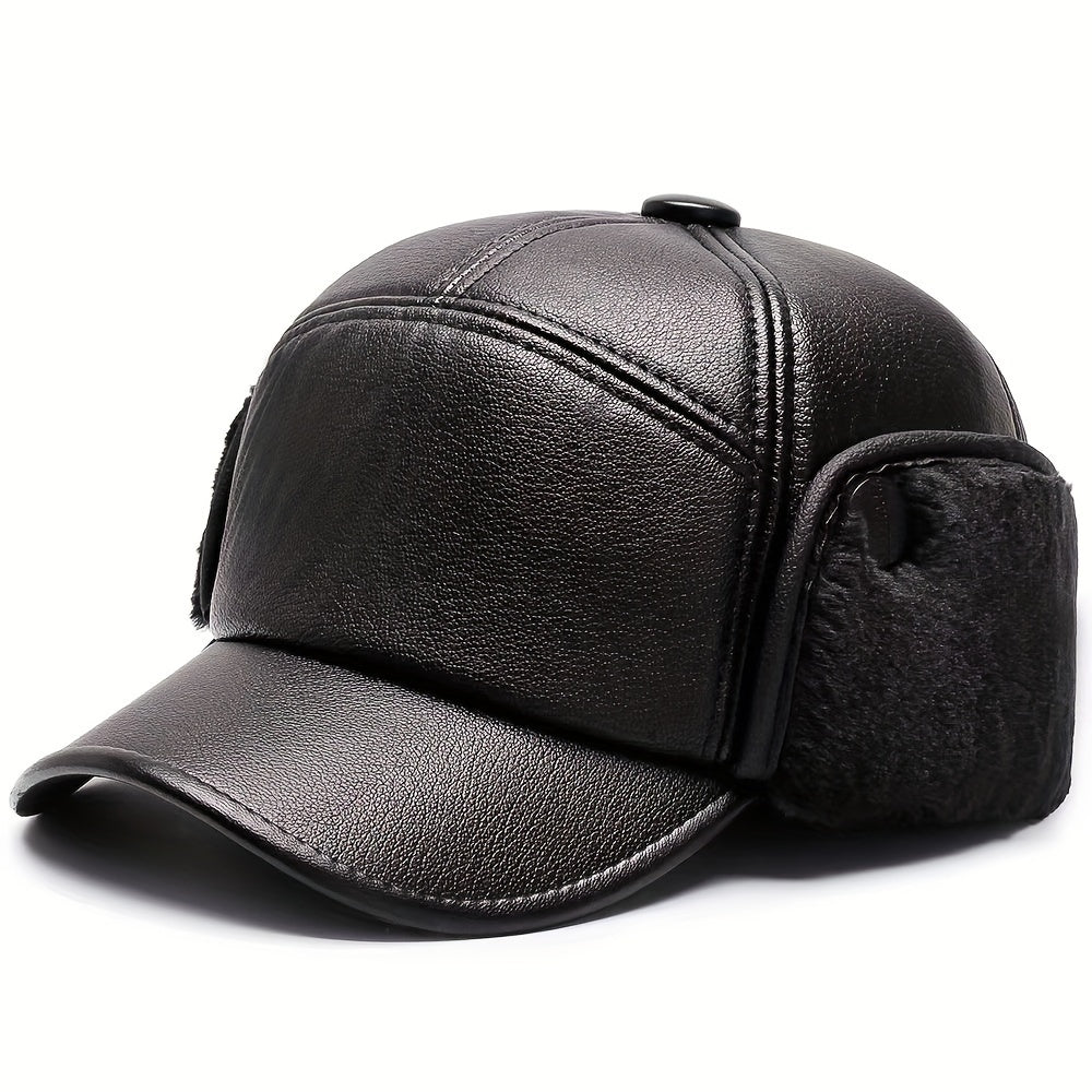 Velvet Windproof Ear Protection Cap Winter Warm Hat for Middle-Aged Men