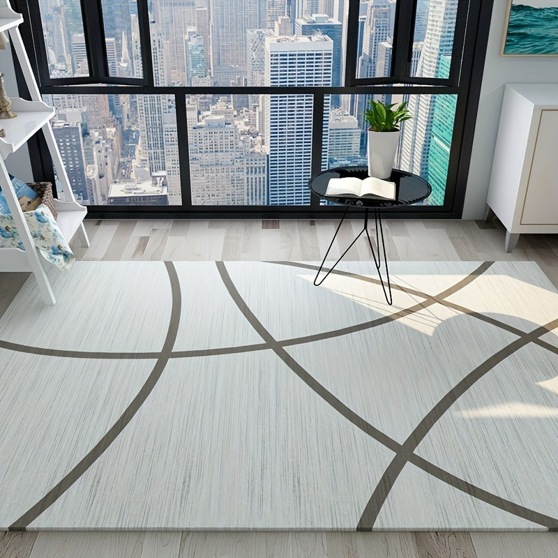Modern Abstract Area Rug Non-Slip Soft Carpet Machine Washable Low Pile