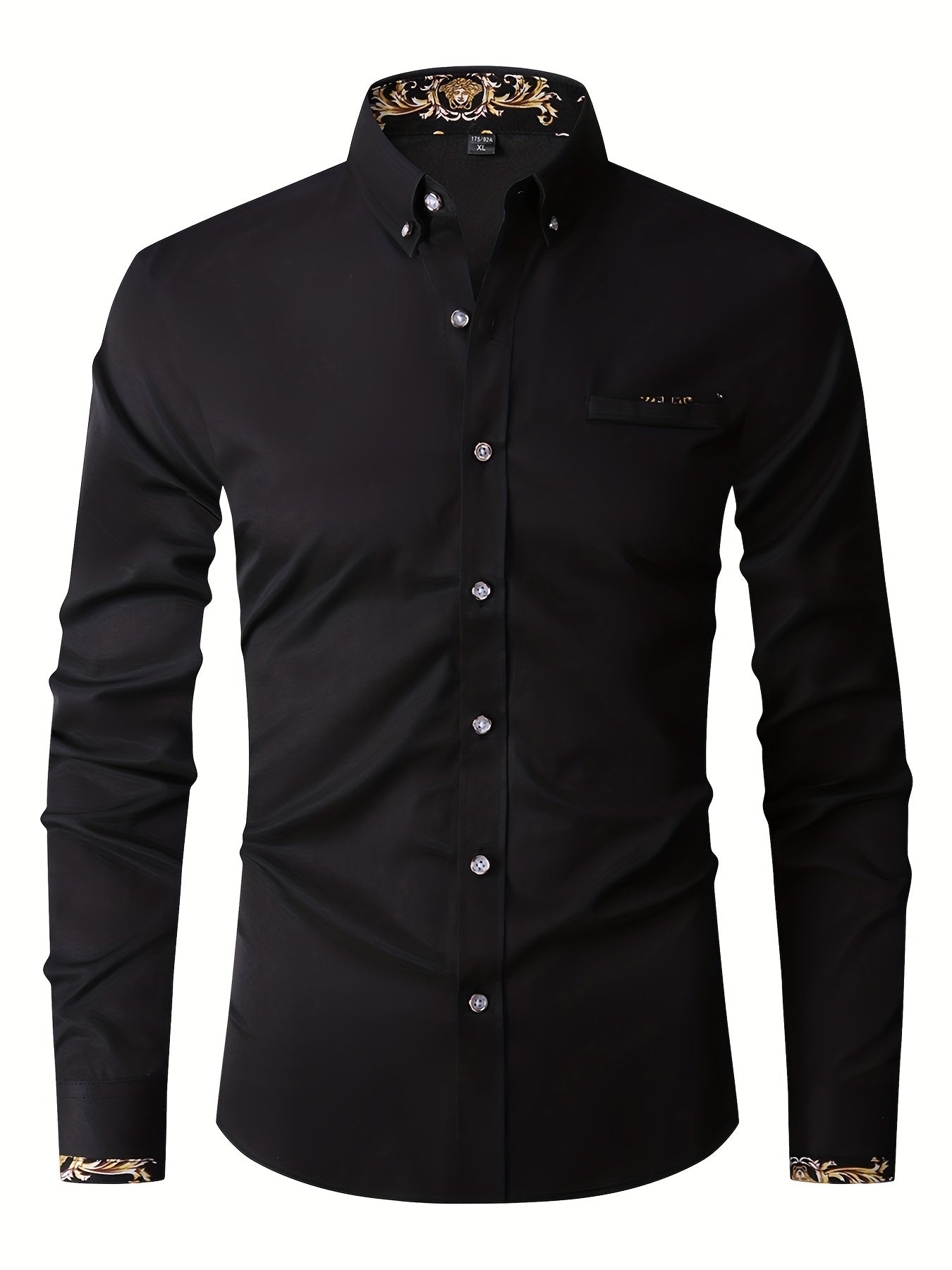 Men's Flower Binding Formal Button Up Shirt