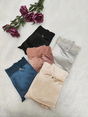 5 Pack Plus Size Sexy Panties Set Women's Plus Lace Trim Satin Panties