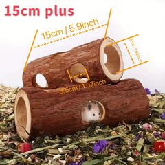 Hamster Tunnel Toy Hollow Wooden Pet Chew Toy Wood Hideout