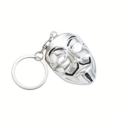 Clown Mask Keychain Metal Key Ring Purse Bag Backpack Car Charm Earbud Case