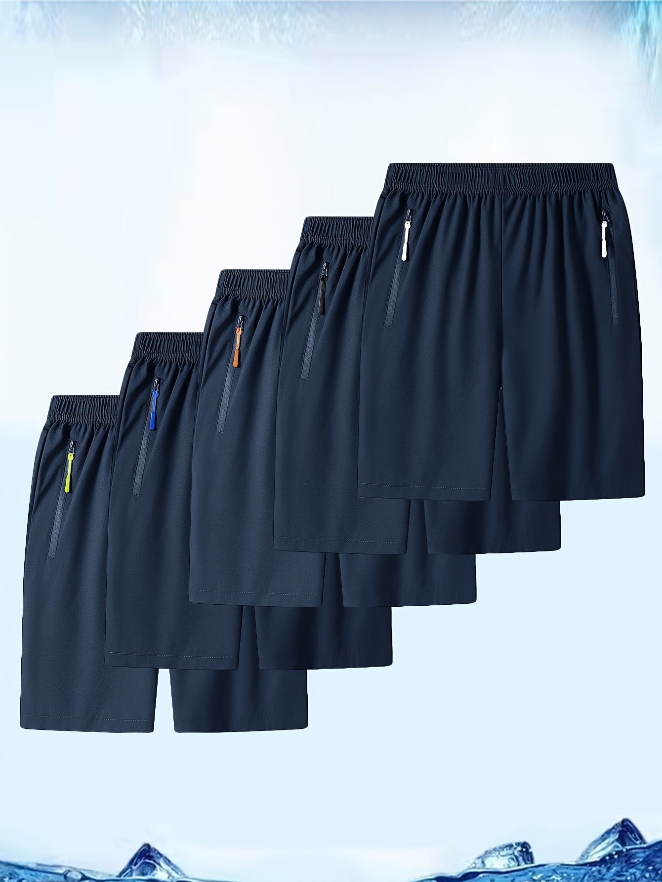 Men's Zipper Pocket Shorts for Outdoor Summer Activities