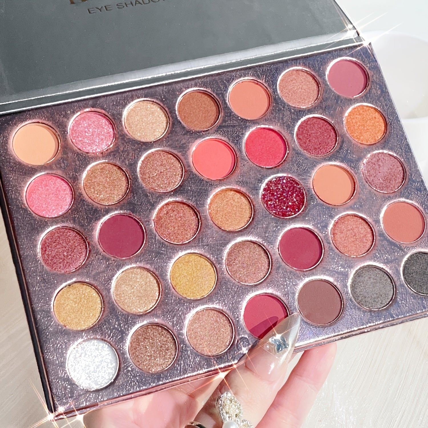 35-Pan Glitter Sequin Eyeshadow Palette, High Pigmented Makeup