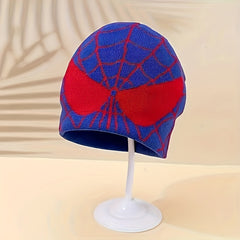 Spider Web Jacquard Knit Beanie Y2K Hat Lightweight Ski Hats Unisex