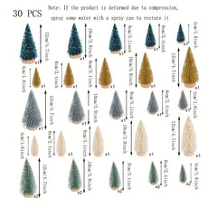 30 Mini Christmas Trees Bottle Brush Artificial Xmas Tree Holiday Decor