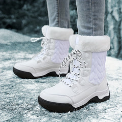 Plush Lined Thermal Flat Snow Boots Non Slip Waterproof Snow Shoes