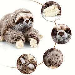 Cuddly Brown Sloth Plush Toy Fluffy Fur