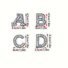 26pcs 4 5 4 Letters Clothing Bling Letter Patch Glitter Alphabet Rhinestone