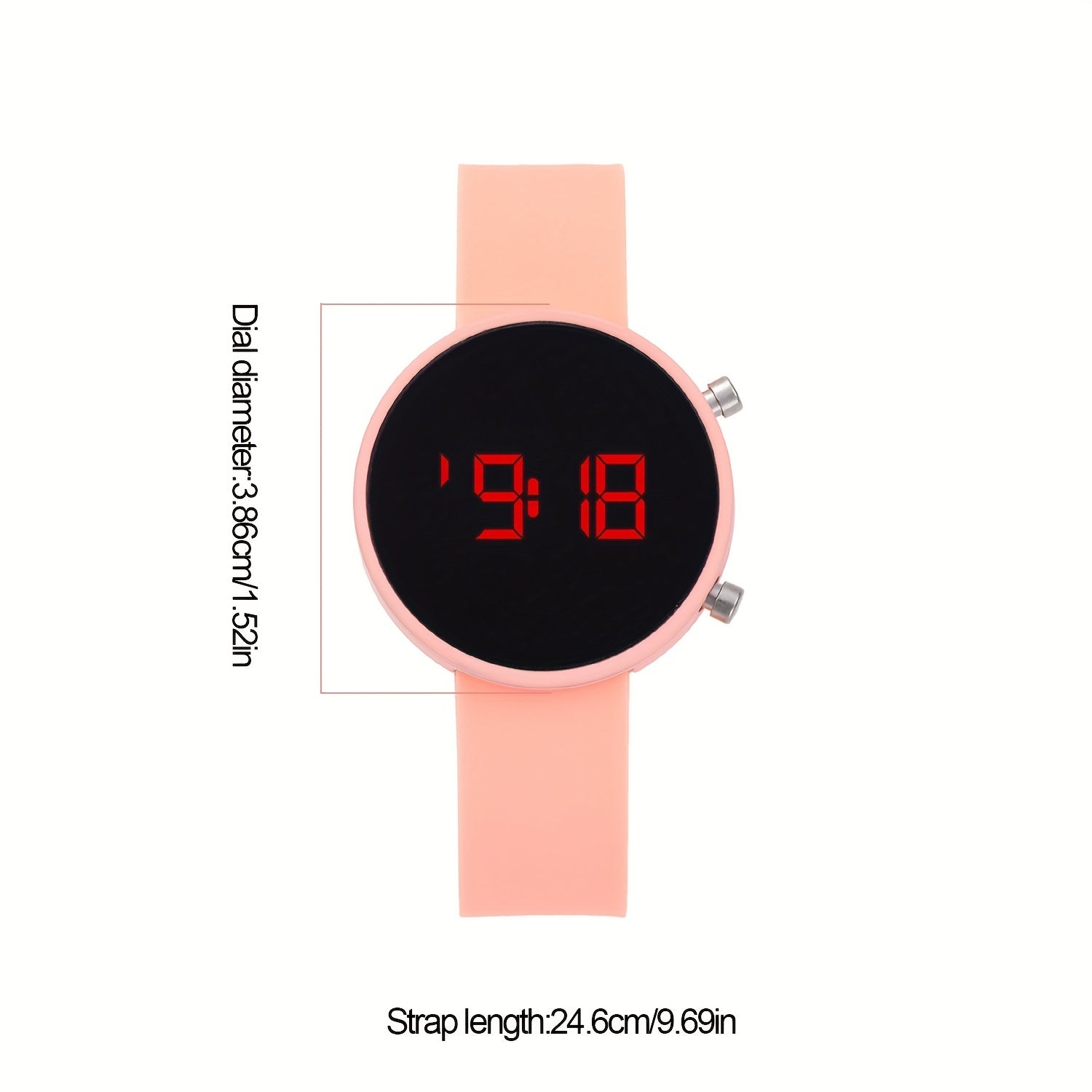 Electronic Watch Silicone Strap LED Display Alloy Case for Time Date