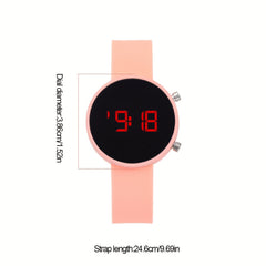 Electronic Watch Silicone Strap LED Display Alloy Case for Time Date