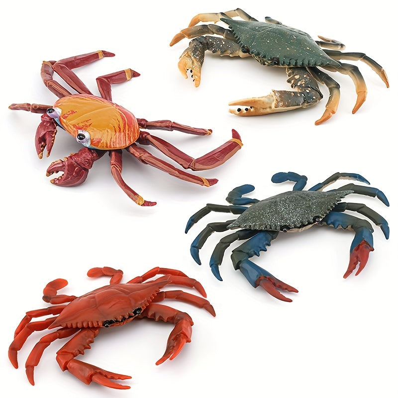 Solid Red Crab Sand Crab Marine Life Model Simulation Animal Toy